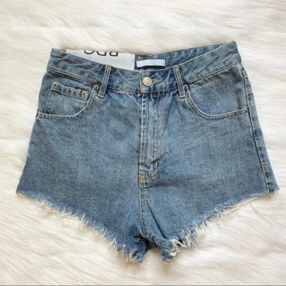 Urban Outfitters BDG Jean Shorts Jorts Distressed High Waist Cut off Denim Small - Picture 3 of 16